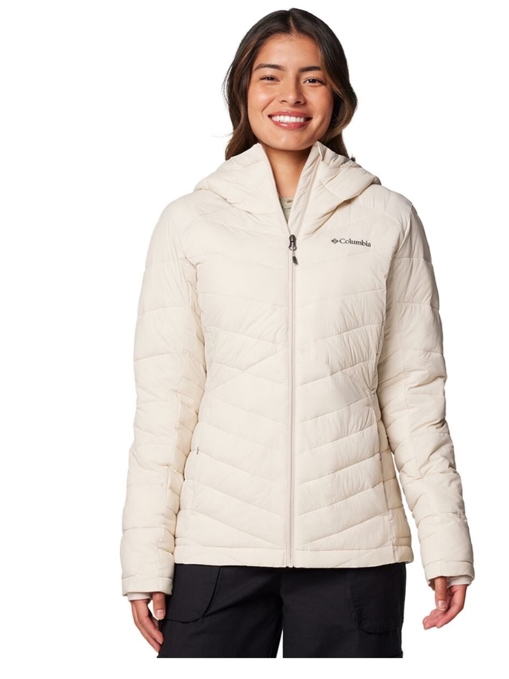 Columbia Women's Hooded Packable Puffer Jacket - Cream